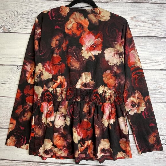 NWOT Kate & Mallory Baby Doll Blouse Size XL Floral Pink BOHO Feminine Fairy - Picture 8 of 10